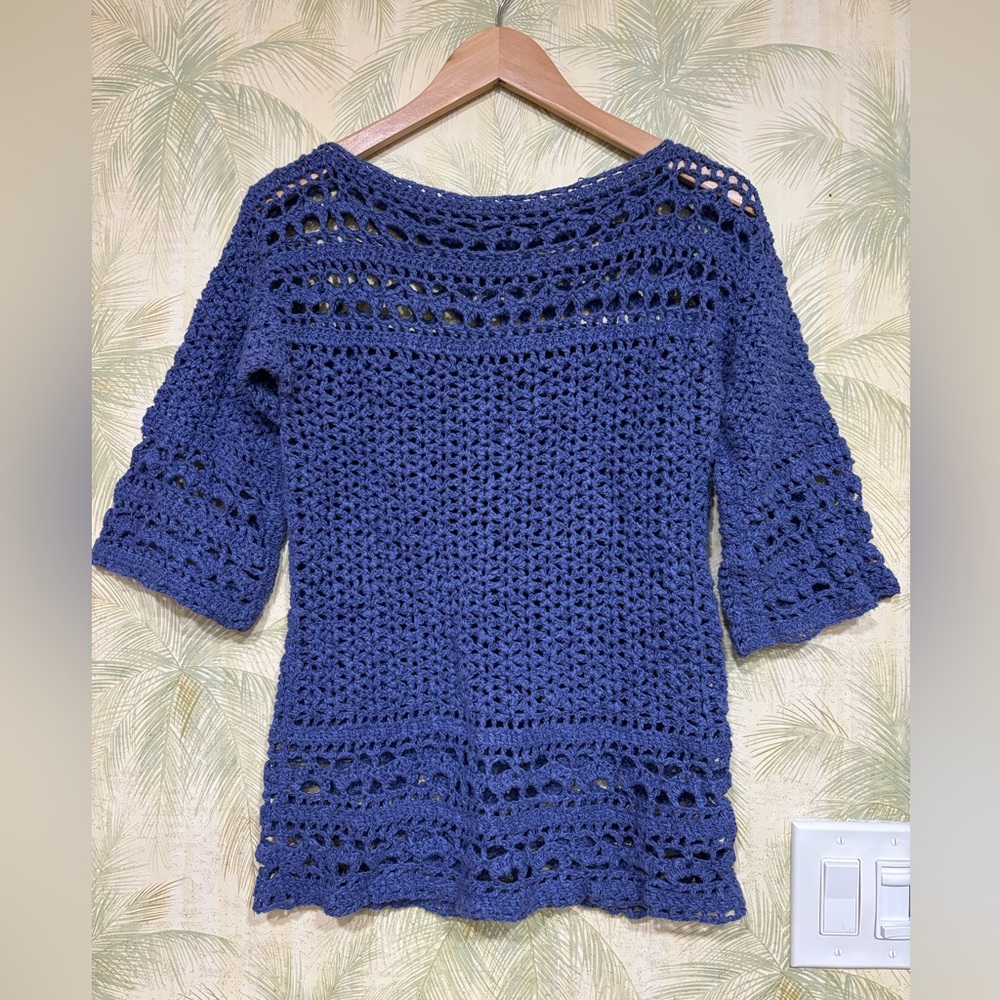 Knit indigo sweater. One-size